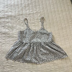 SHEIN Black and White Polka Dot Blouse